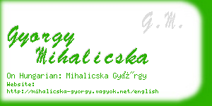 gyorgy mihalicska business card